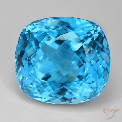 Topazio Blu svizzero naturale da 103.31 ct, Taglio a cuscino, VVS