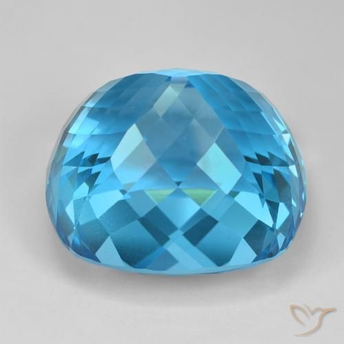 Topazio Blu svizzero naturale da 103.31 ct, Taglio a cuscino, VVS
