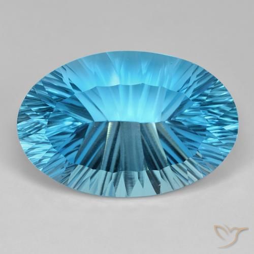 69.73ct Naturale Blu svizzero Topazio, Ovale, IF