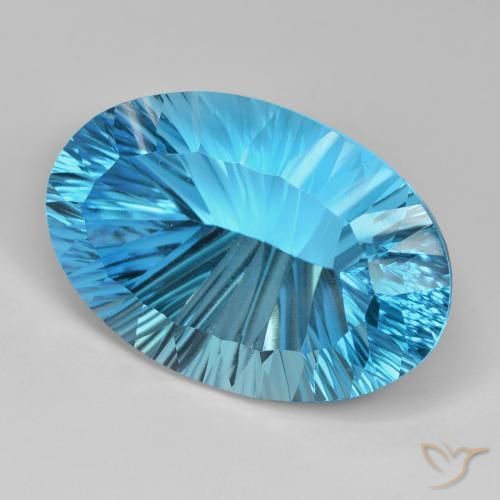 Topazio Blu svizzero naturale da 69.73 ct, Ovale, IF