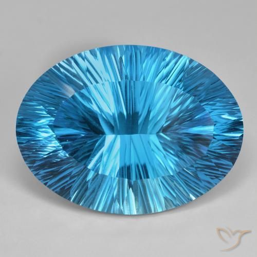 82.38ct Naturale Blu svizzero Topazio, Ovale, IF