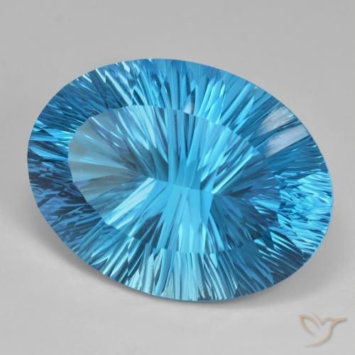 Topazio Blu svizzero naturale da 82.38 ct, Ovale, IF