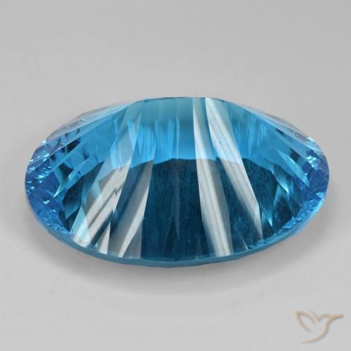 Topazio Blu svizzero naturale da 82.38 ct, Ovale, IF