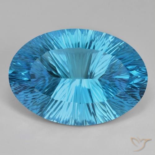 78.13ct Naturale Blu svizzero Topazio, Ovale, IF