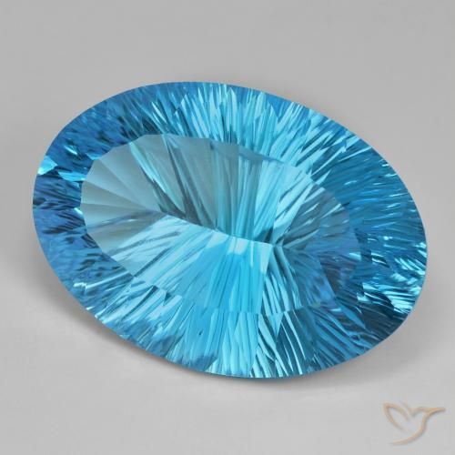 Topazio Blu svizzero naturale da 78.13 ct, Ovale, IF