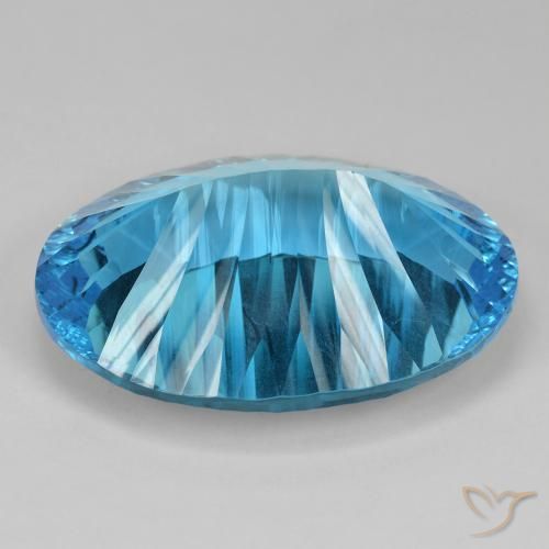 Topazio Blu svizzero naturale da 78.13 ct, Ovale, IF