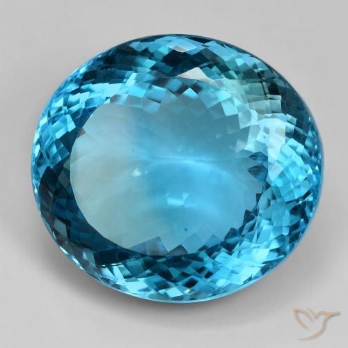 Topazio Blu London naturale da 88.10 ct, Ovale, IF