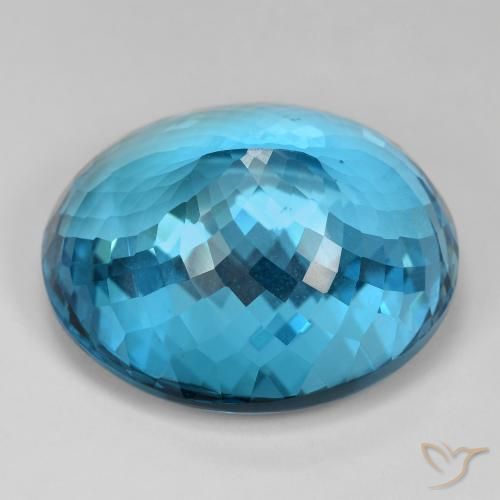 Topazio Blu London naturale da 88.10 ct, Ovale, IF
