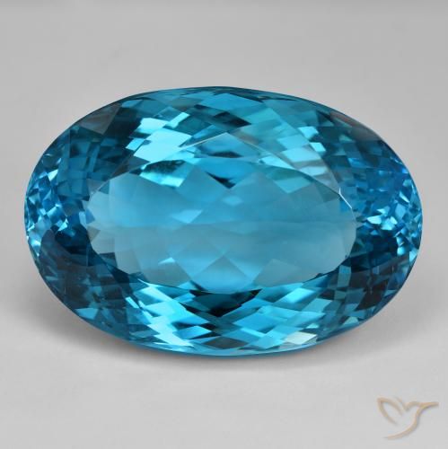 138.23ct Naturale Blu London Topazio, Ovale, IF