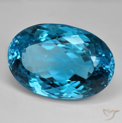 Topazio Blu London naturale da 138.23 ct, Ovale, IF