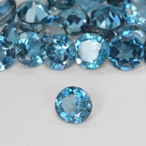 Topazio Blu London naturale da 1.01 ct, Rotondo, VS