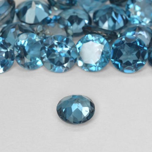 Topazio Blu London naturale da 1.01 ct, Rotondo, VS