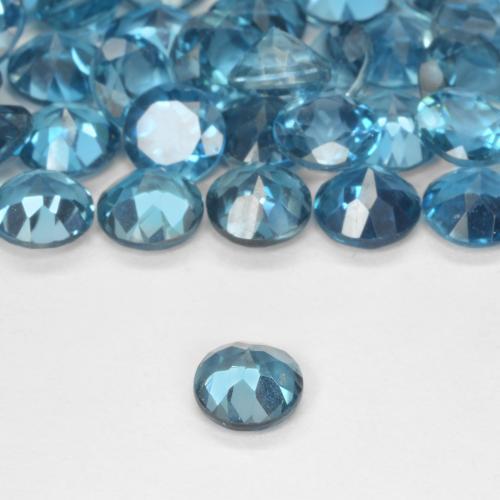Topazio Blu London naturale da 0.55 ct, Rotondo, VS