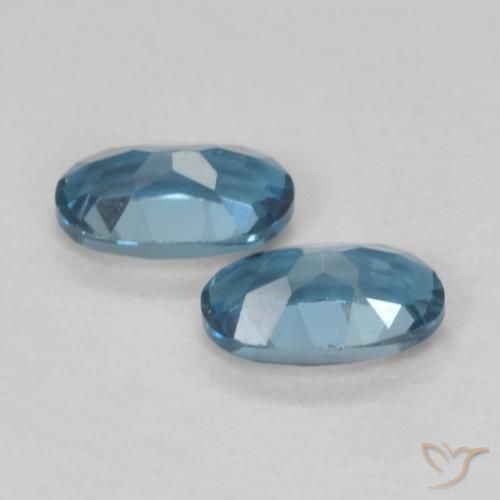 Gemme di topazio blu londra naturale da 0,60 ct, taglio ovale, VVS-VS