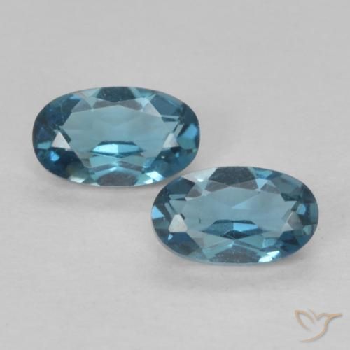 0.60ctw Naturale Blu London Topazio, Ovale, VVS-VS