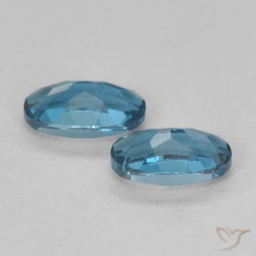 Gemme di Topazio Blu London naturale da 0.60 ct, Ovale, VVS-VS