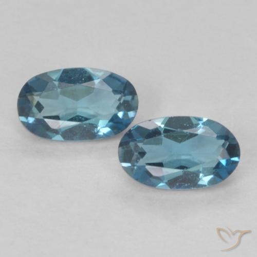 0.59ctw Naturale Blu London Topazio, Ovale, VVS-VS