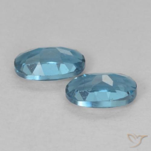 Gemme di Topazio Blu London naturale da 0.59 ct, Ovale, VVS-VS
