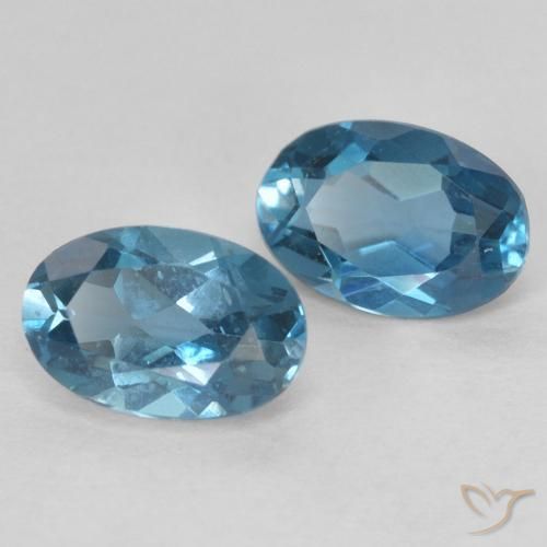 Gemme di Topazio Blu London naturale da 1.22 ct, Ovale, VS