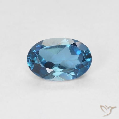 0.60ct Naturale Blu London Topazio, Ovale, VVS