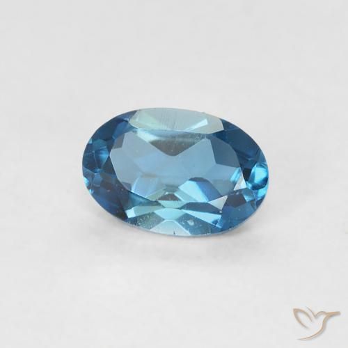 Topazio Blu London naturale da 0.60 ct, Ovale, VVS