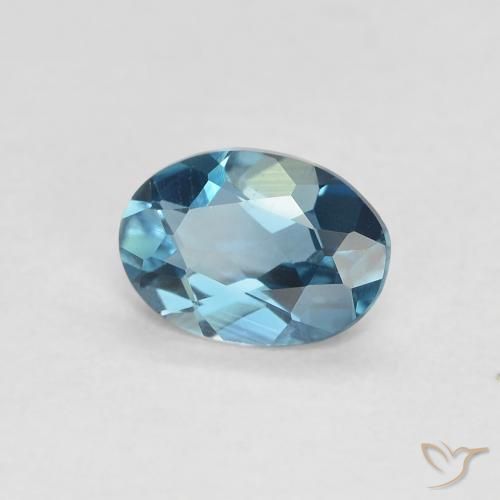 Topazio Blu London naturale da 0.70 ct, Ovale, VVS