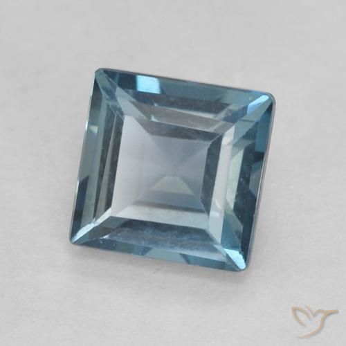 Topazio Blu London naturale da 0.76 ct, Quadrato, VVS-VS