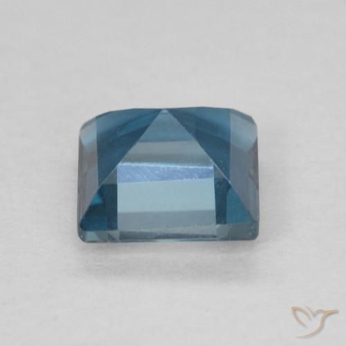Topazio Blu London naturale da 0.76 ct, Quadrato, VVS-VS