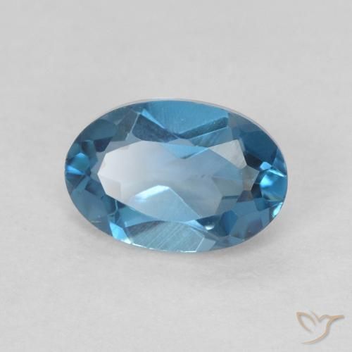 Topazio Blu London naturale da 0.56 ct, Ovale, VVS-VS