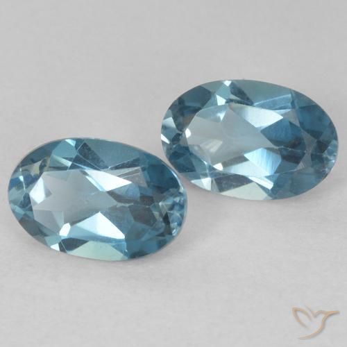 Gemme di Topazio Blu London naturale da 1.17 ct, Ovale, VVS-VS