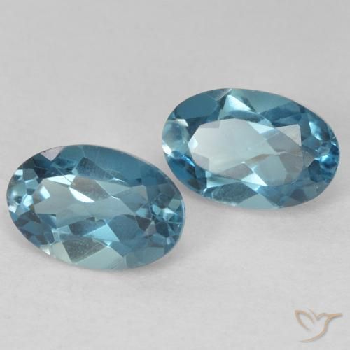 Gemme di Topazio Blu London naturale da 1.18 ct, Ovale, VVS-VS