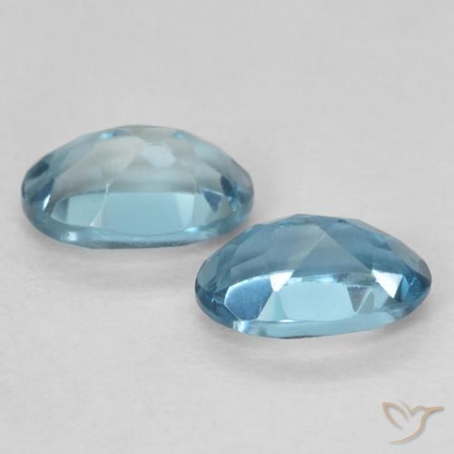Gemme di Topazio Blu London naturale da 1.18 ct, Ovale, VVS-VS