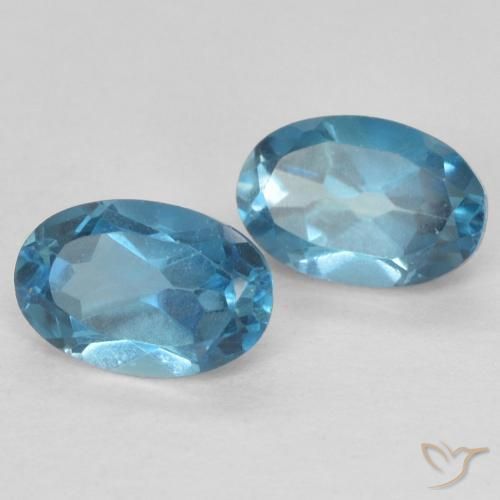 Gemme di Topazio Blu London naturale da 1.23 ct, Ovale, VVS-VS