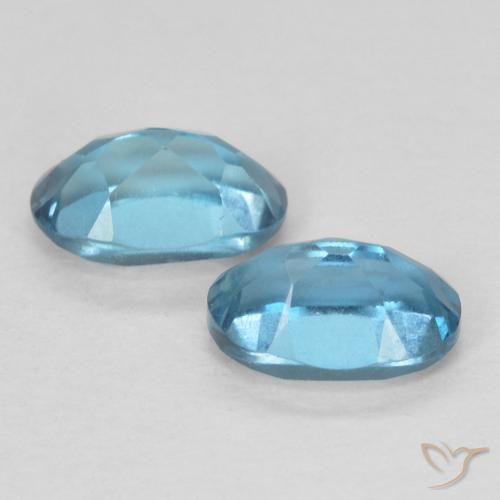 Gemme di Topazio Blu London naturale da 1.23 ct, Ovale, VVS-VS
