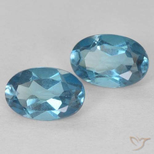 Gemme di Topazio Blu London naturale da 1.13 ct, Ovale, VVS-VS