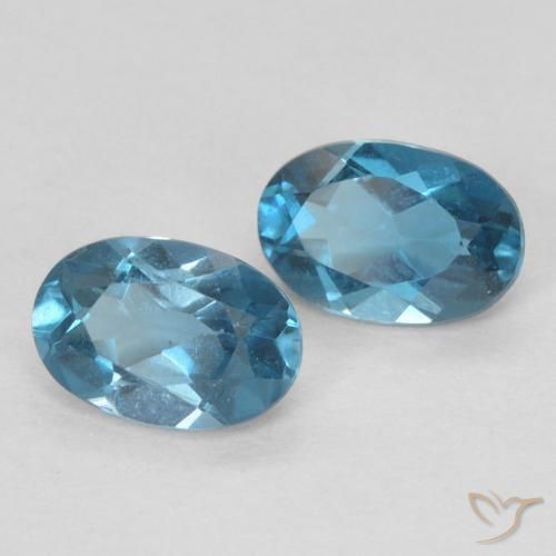 Gemme di Topazio Blu London naturale da 1.06 ct, Ovale, VVS