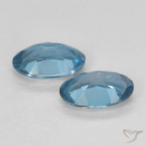 Gemme di Topazio Blu London naturale da 1.06 ct, Ovale, VVS