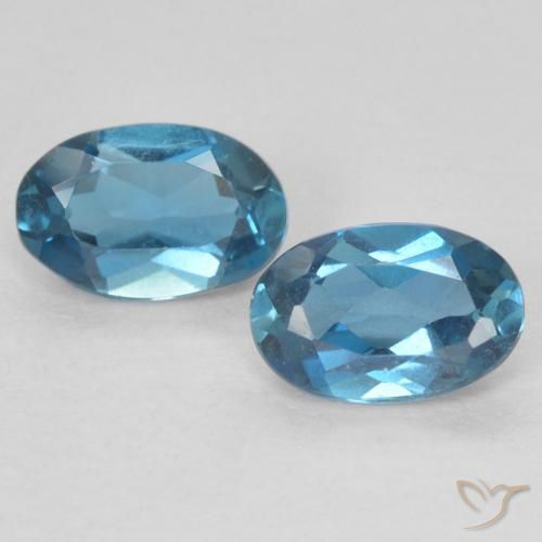 Gemme di Topazio Blu London naturale da 1.02 ct, Ovale, VVS