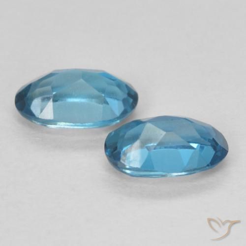 Gemme di Topazio Blu London naturale da 1.02 ct, Ovale, VVS