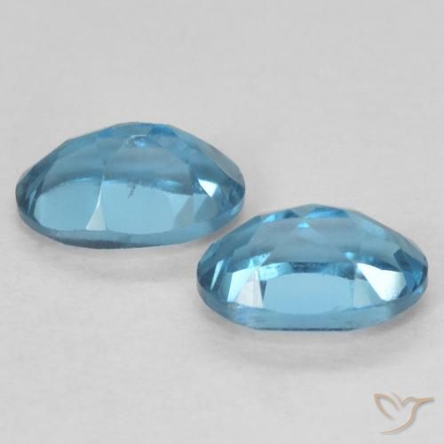 Gemme di Topazio Blu London naturale da 1.25 ct, Ovale, VVS