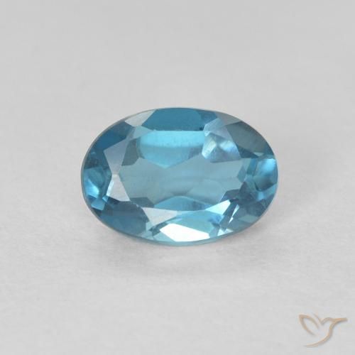Topazio Blu London naturale da 0.65 ct, Ovale, VVS