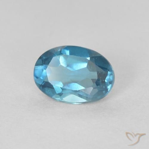 Topazio Blu London naturale da 0.65 ct, Ovale, VVS