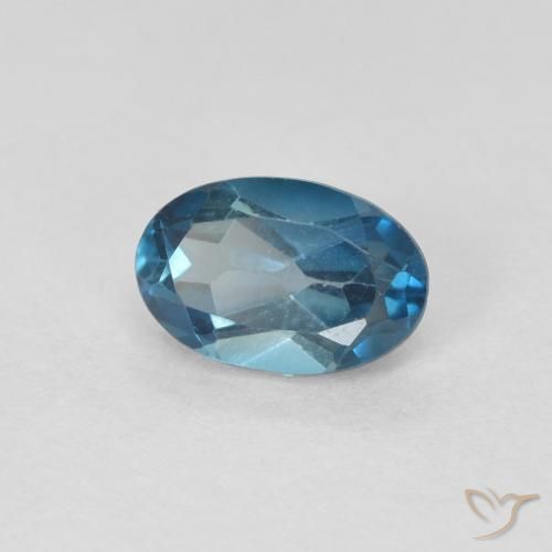 Topazio Blu London naturale da 0.62 ct, Ovale, VVS