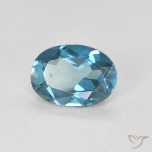 Topazio Blu London naturale da 0.80 ct, Ovale, VVS