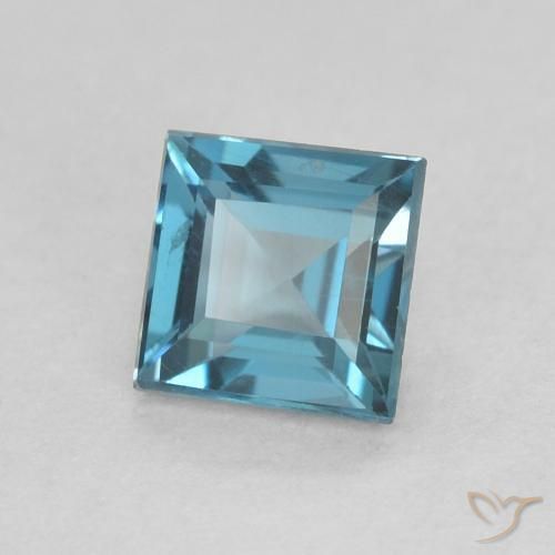 Topazio Blu London naturale da 0.61 ct, Quadrato, VVS