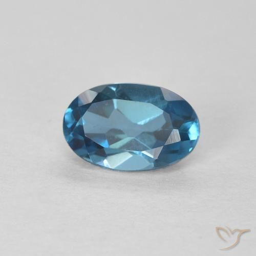 Topazio Blu London naturale da 0.61 ct, Ovale, VVS-VS