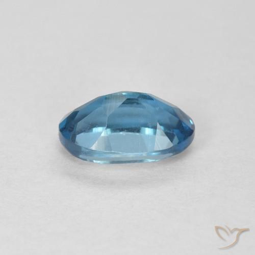 Topazio Blu London naturale da 0.61 ct, Ovale, VVS-VS