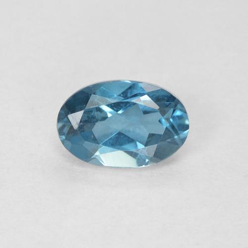 0.62ct Naturale Blu London Topazio, Ovale, VVS-VS