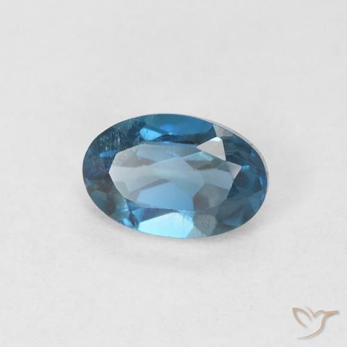 Topazio Blu London naturale da 0.61 ct, Ovale, VVS-VS