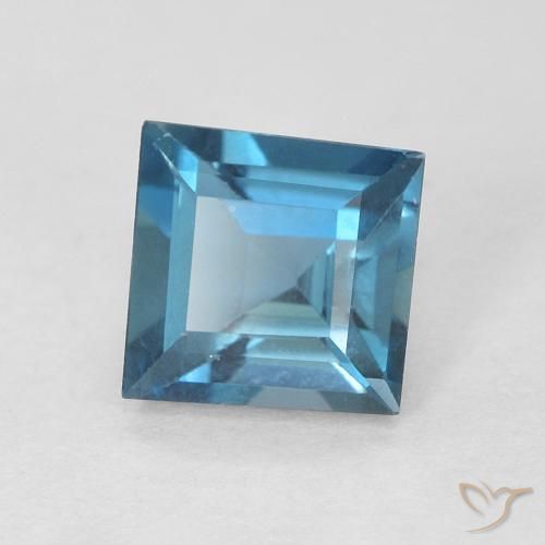 Topazio Blu London naturale da 0.67 ct, Quadrato, VVS-VS